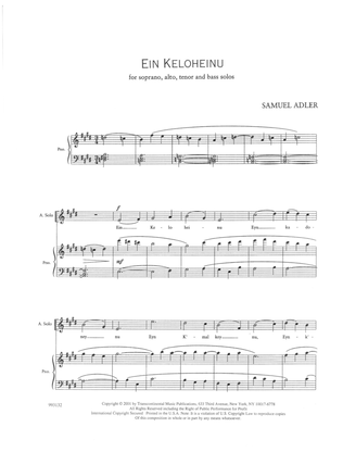Five Sephardic Choruses: Ein Keloheinu