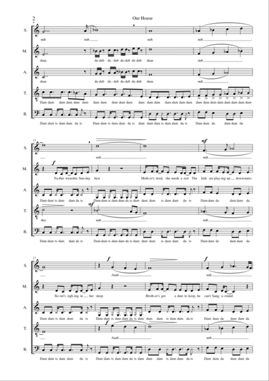 Our House Our House A Cappella scores gallery preview page 2