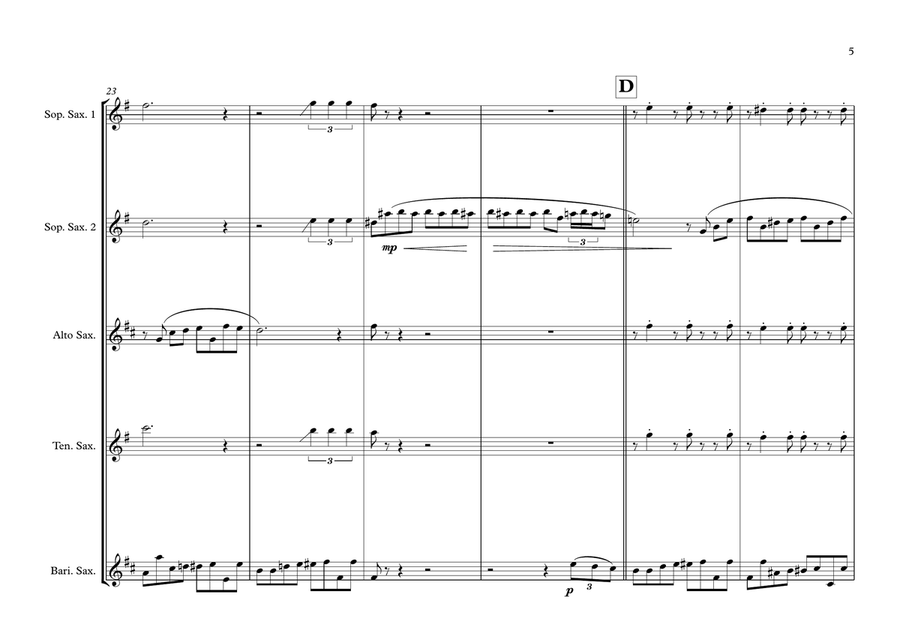 Für Elise Boogey Woogie for Saxophone Quintet Saxophone Quintet scores gallery preview page 5