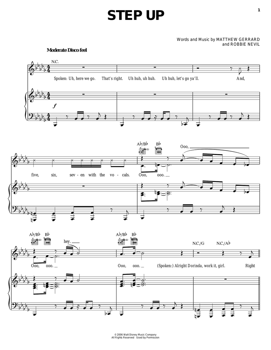 Step Up Piano, Vocal, Guitar scores gallery preview page 1
