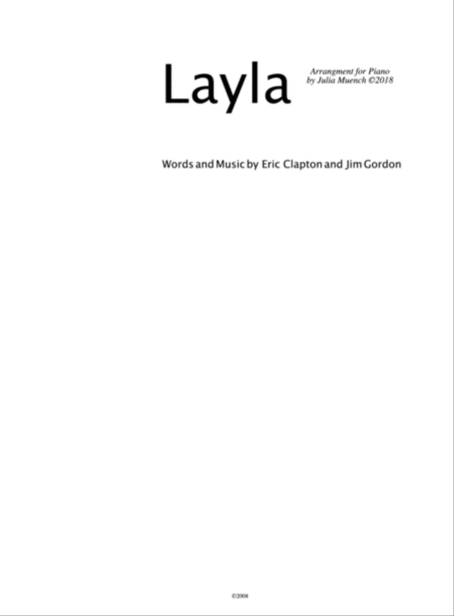 Layla Piano Solo scores gallery preview page 1