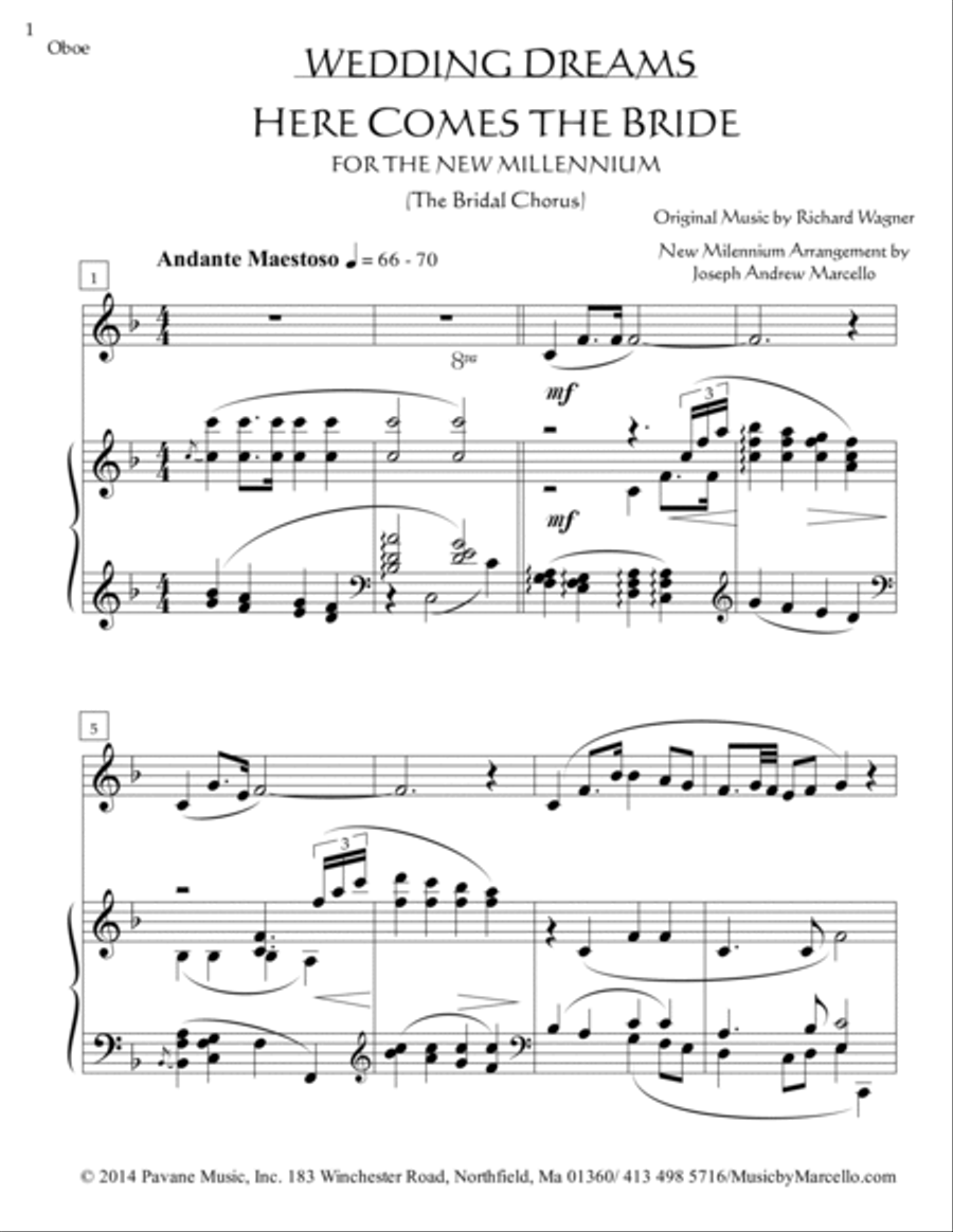 Here Comes the Bride - for the New Millennium - Oboe & Piano Woodwind Duet scores gallery preview page 2