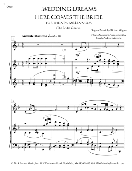 Here Comes the Bride - for the New Millennium - Oboe & Piano image number null