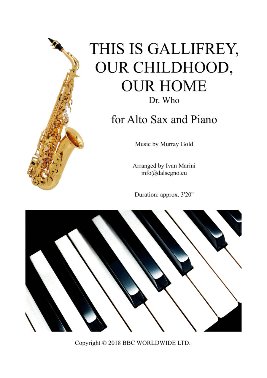 This Is Gallifrey: Our Childhood. Our Home Alto Saxophone scores gallery preview page 1