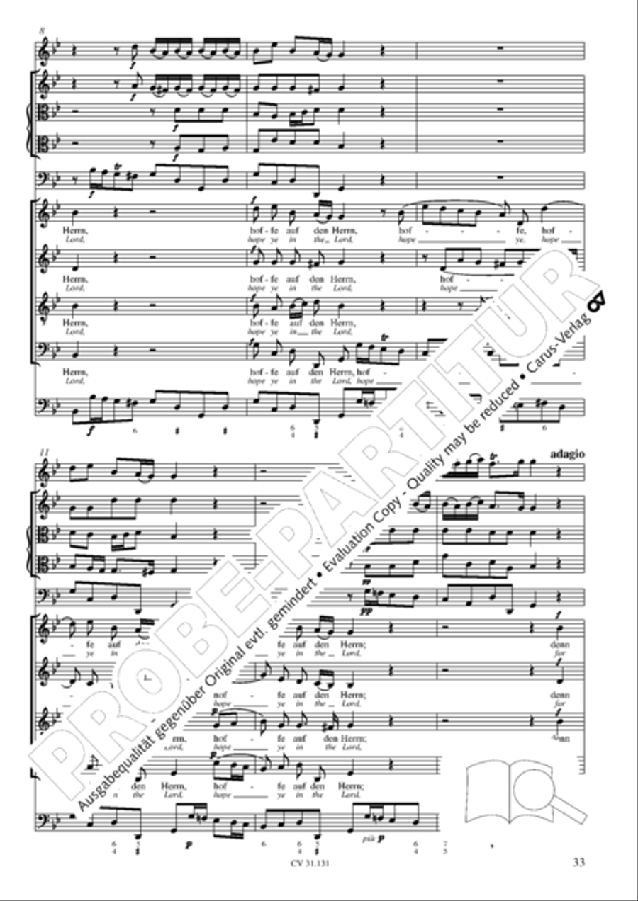 Form the deep, Lord, cried I, Lord, to Thee (Aus der Tiefe rufe ich, Herr, zu dir) 4-Part scores gallery preview page 34