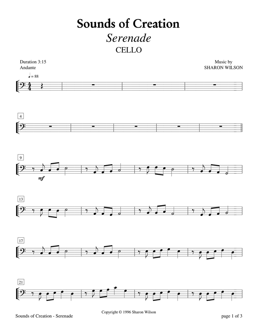 Sounds of Creation: Serenade (Violin and Cello Duet with Piano Accompaniment) Piano Trio scores gallery preview page 2