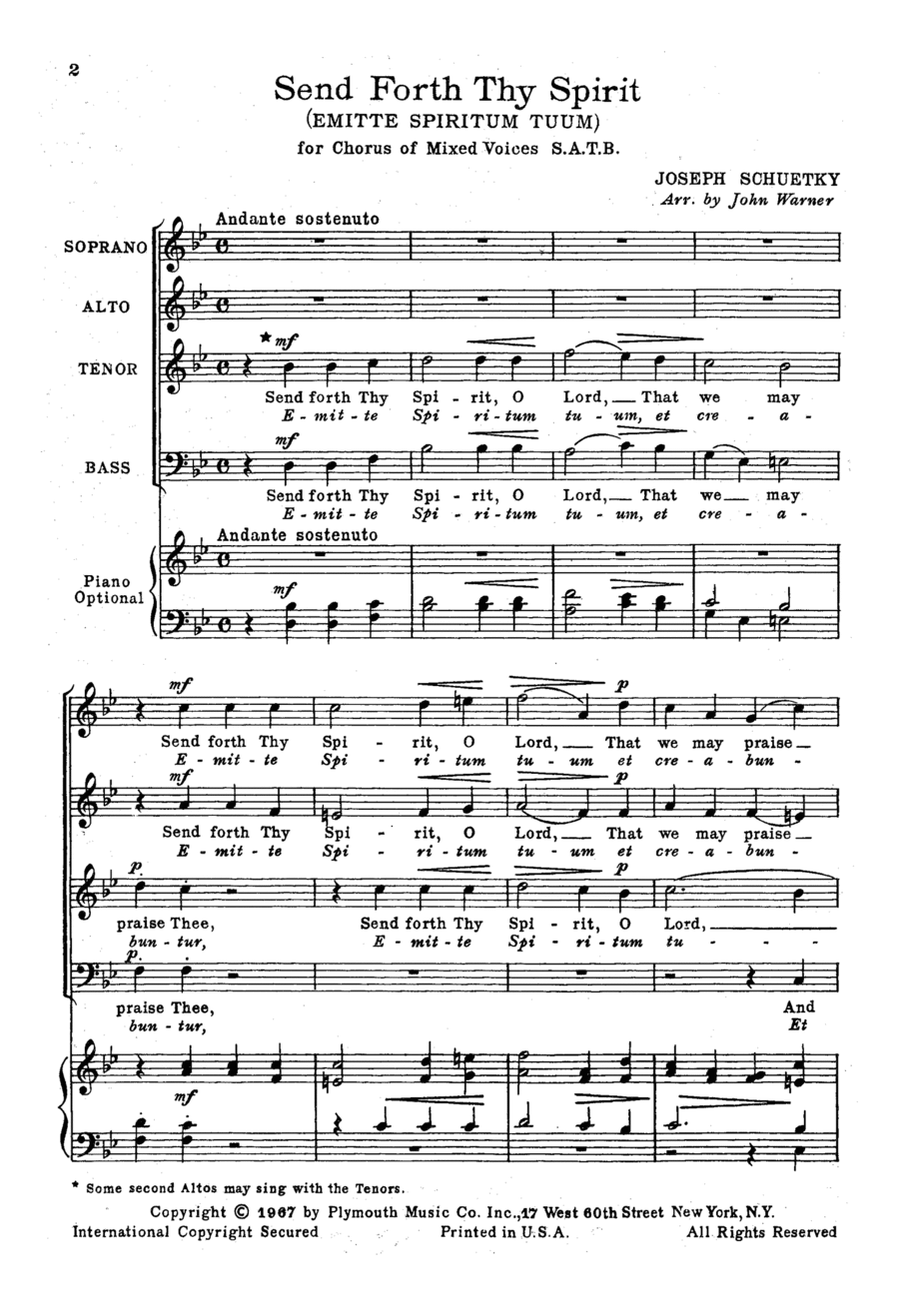 Send Forth Thy Spirit 4-Part scores gallery preview page 1