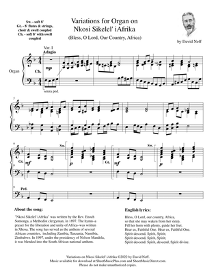 Variations for Organ on "Nkosi Sikelel' iAfrika" ("Bless, O Lord, Our Country, Africa")