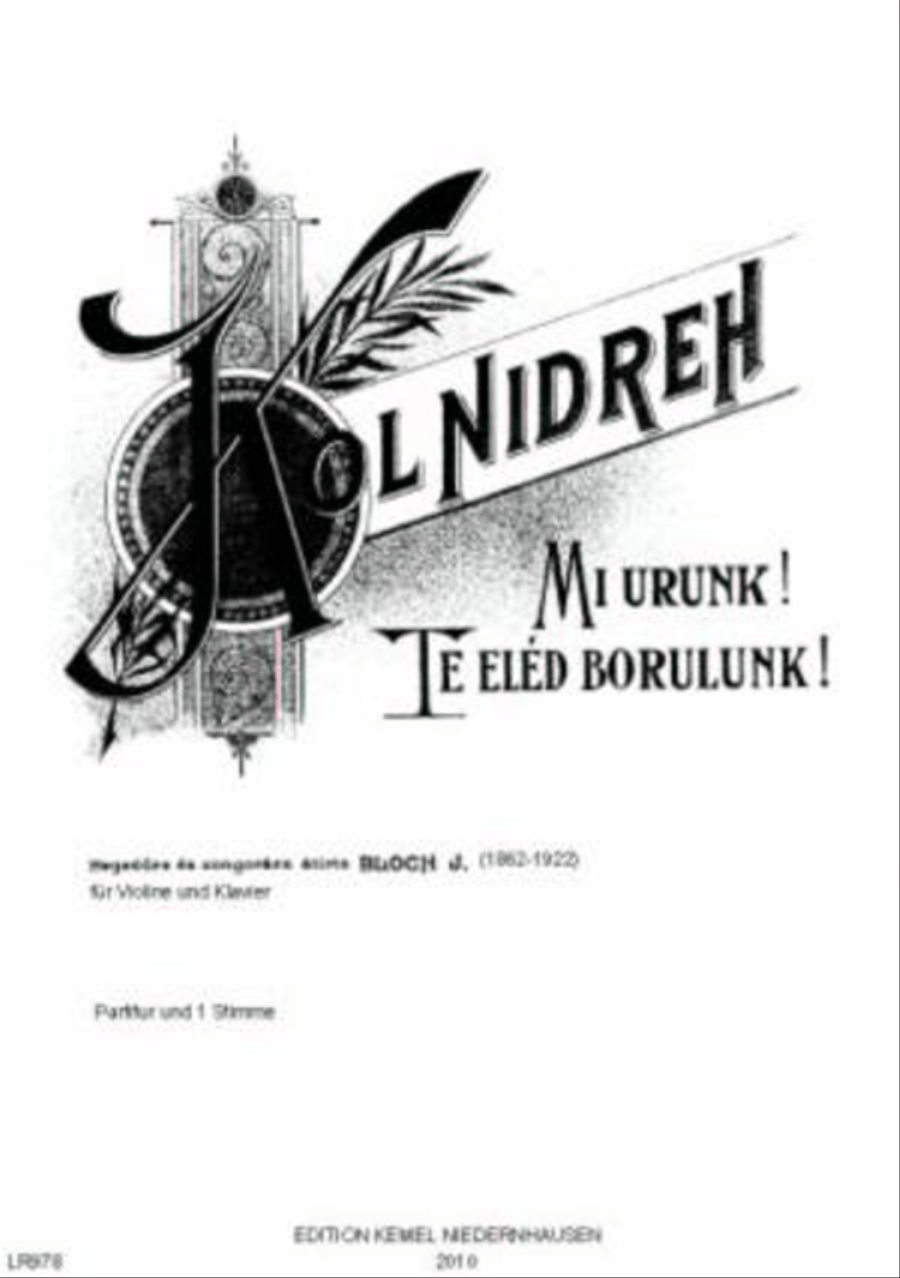 Kol nidreh Kol nidreh Violin Solo scores gallery preview page 1