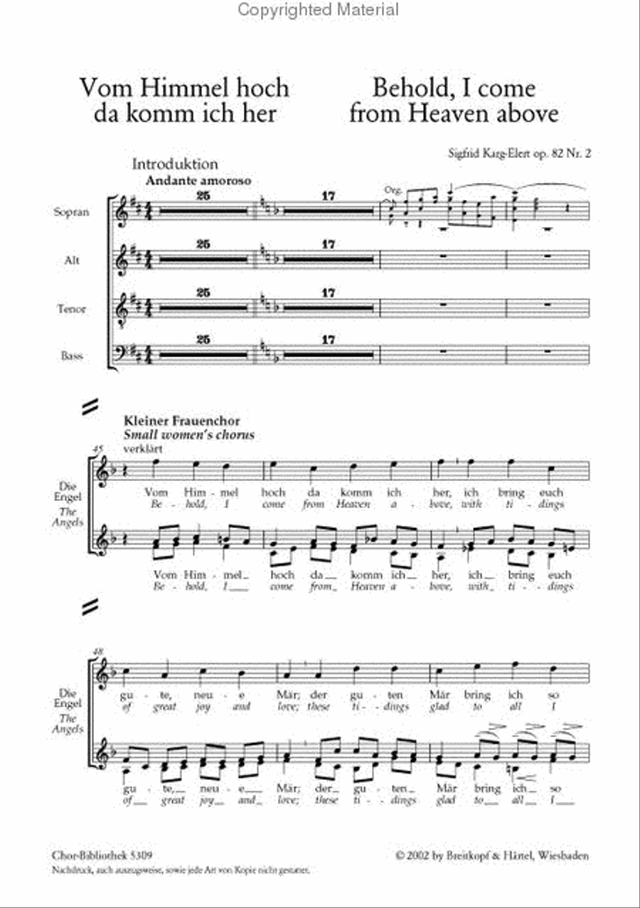 Behold, I Come from Heaven Above Op. 82/2 Mixed Choir scores gallery preview page 2