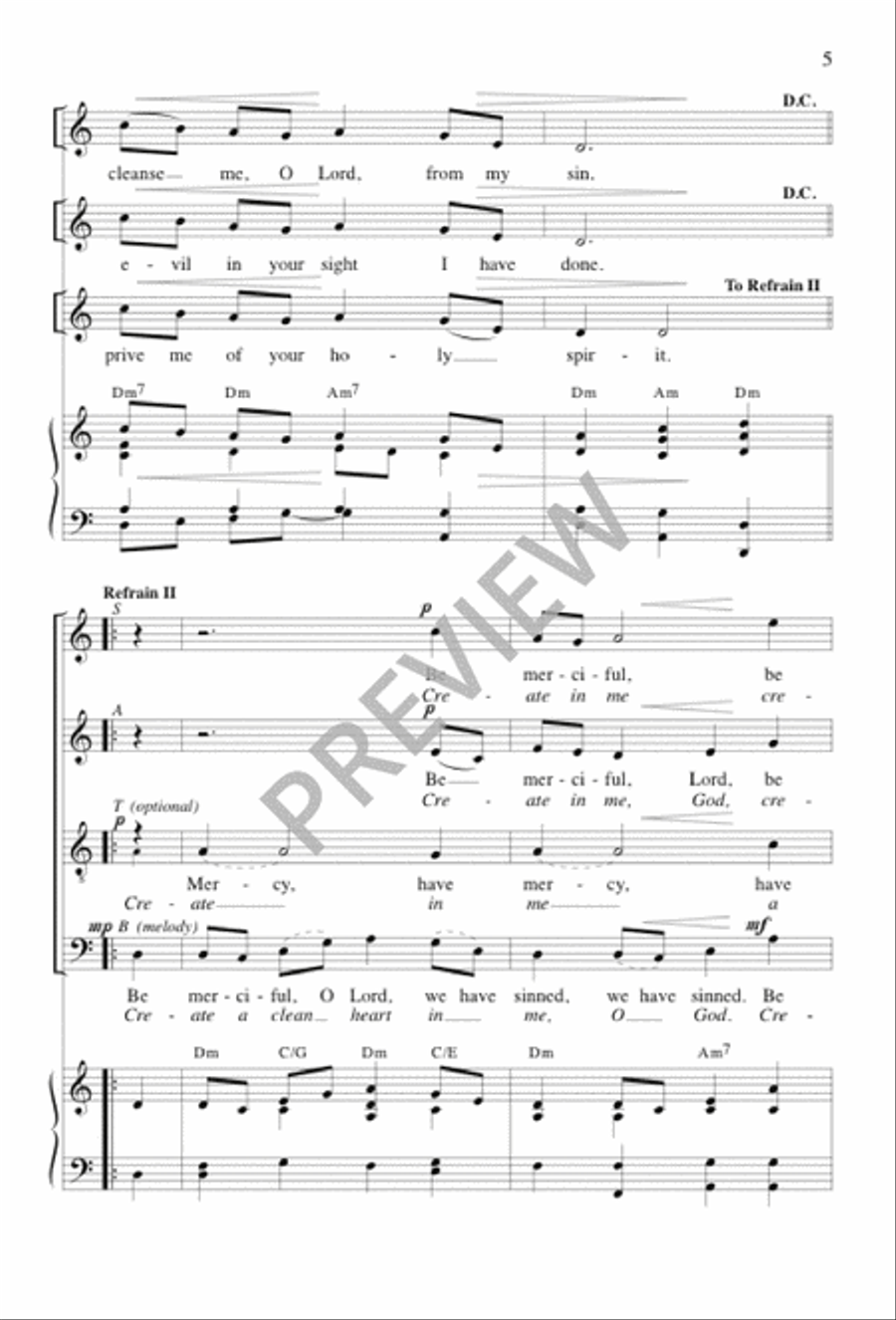 Psalm and Gospel Acclamation for Lent 4-Part scores gallery preview page 4