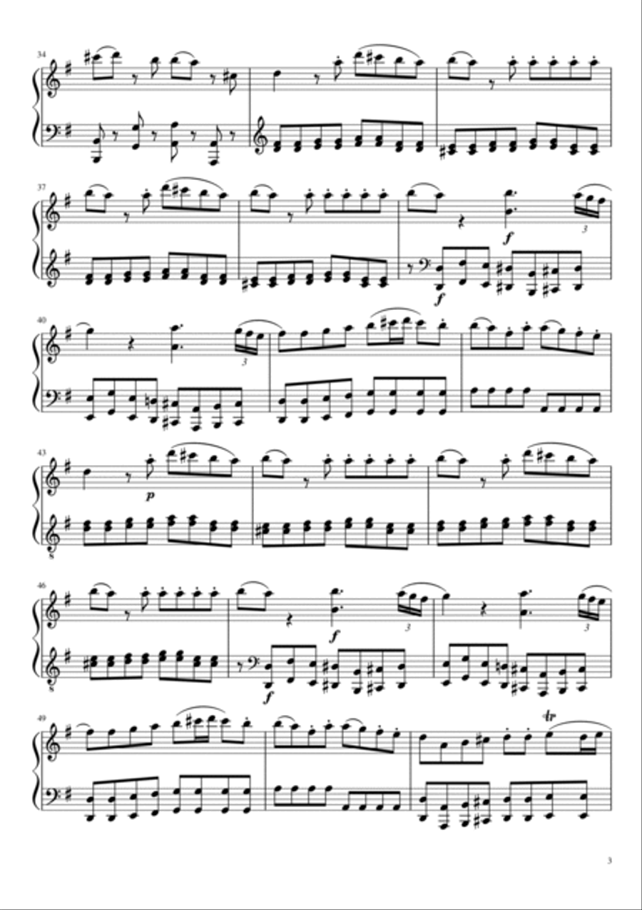 Mozart - Eine Kleine Nachtmusik - A Little Night Music - K.525 - For Easy Piano Easy Piano scores gallery preview page 3