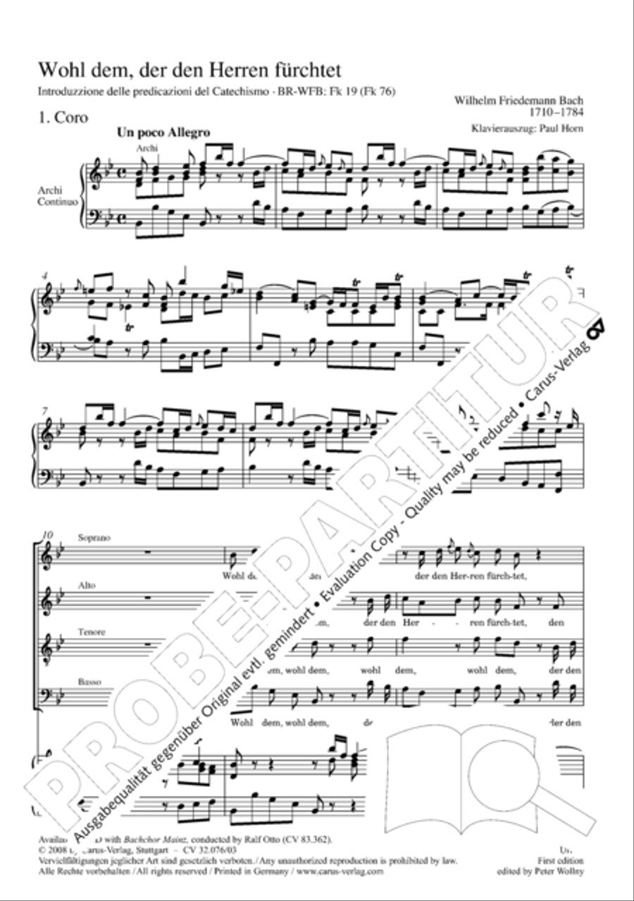 Blessed are all those who fear God (Wohl dem, der den Herren furchtet) SA scores gallery preview page 4