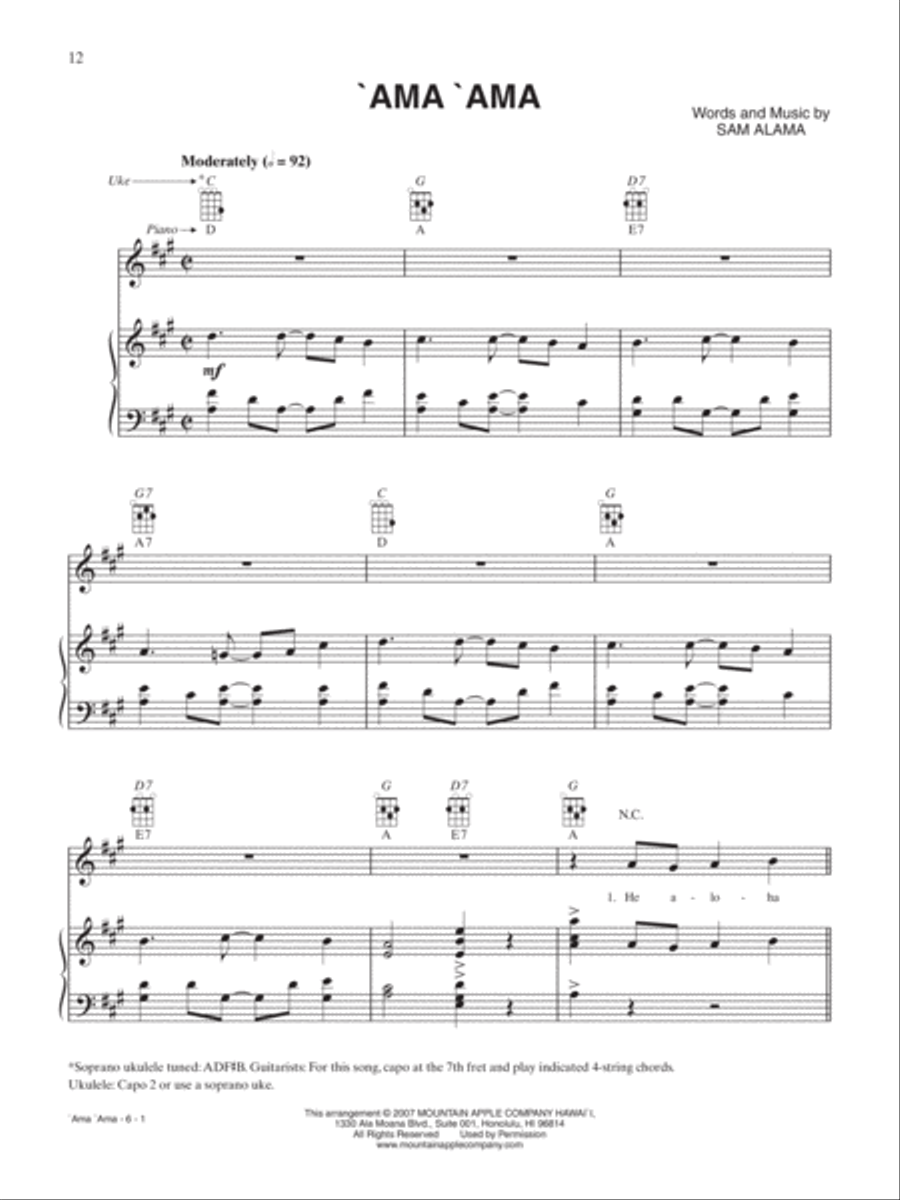 The Hawaiian Sheet Music Collection Piano, Vocal, Guitar scores gallery preview page 5