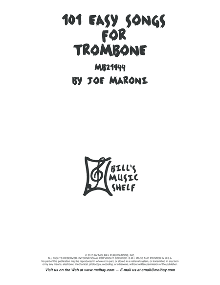 101 Easy Songs for Trombone