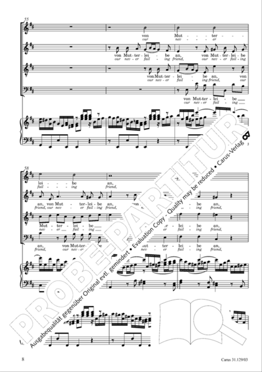 All glory to the Lord, our God (Gelobet sei der Herr, mein Gott) 4-Part scores gallery preview page 11