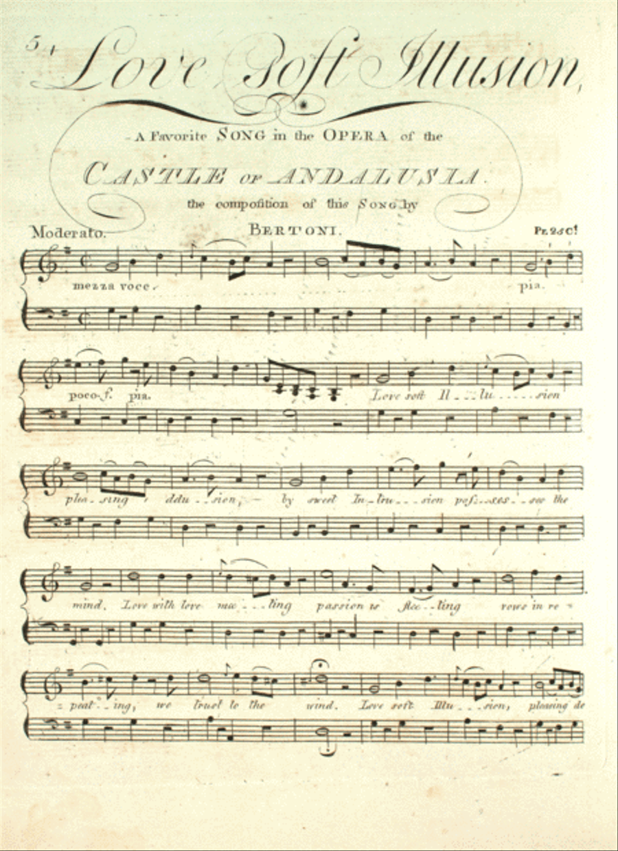 Love Soft Illusion. A Favorite Song in the Opera of the Castle of Andalusia Voice scores gallery preview page 1