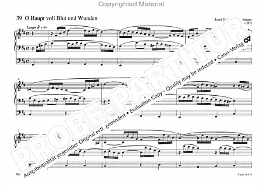 Freiburger Orgelbuch: Stammteil Organ Solo scores gallery preview page 95