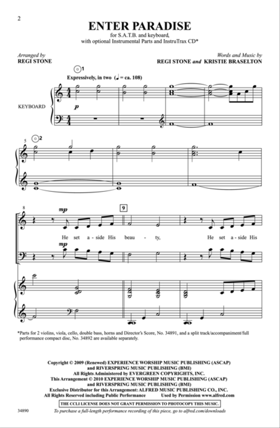 Enter Paradise Enter Paradise Choir scores gallery preview page 2