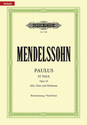 Book cover for St. Paul (Paulus) Op. 36 (Vocal Score)