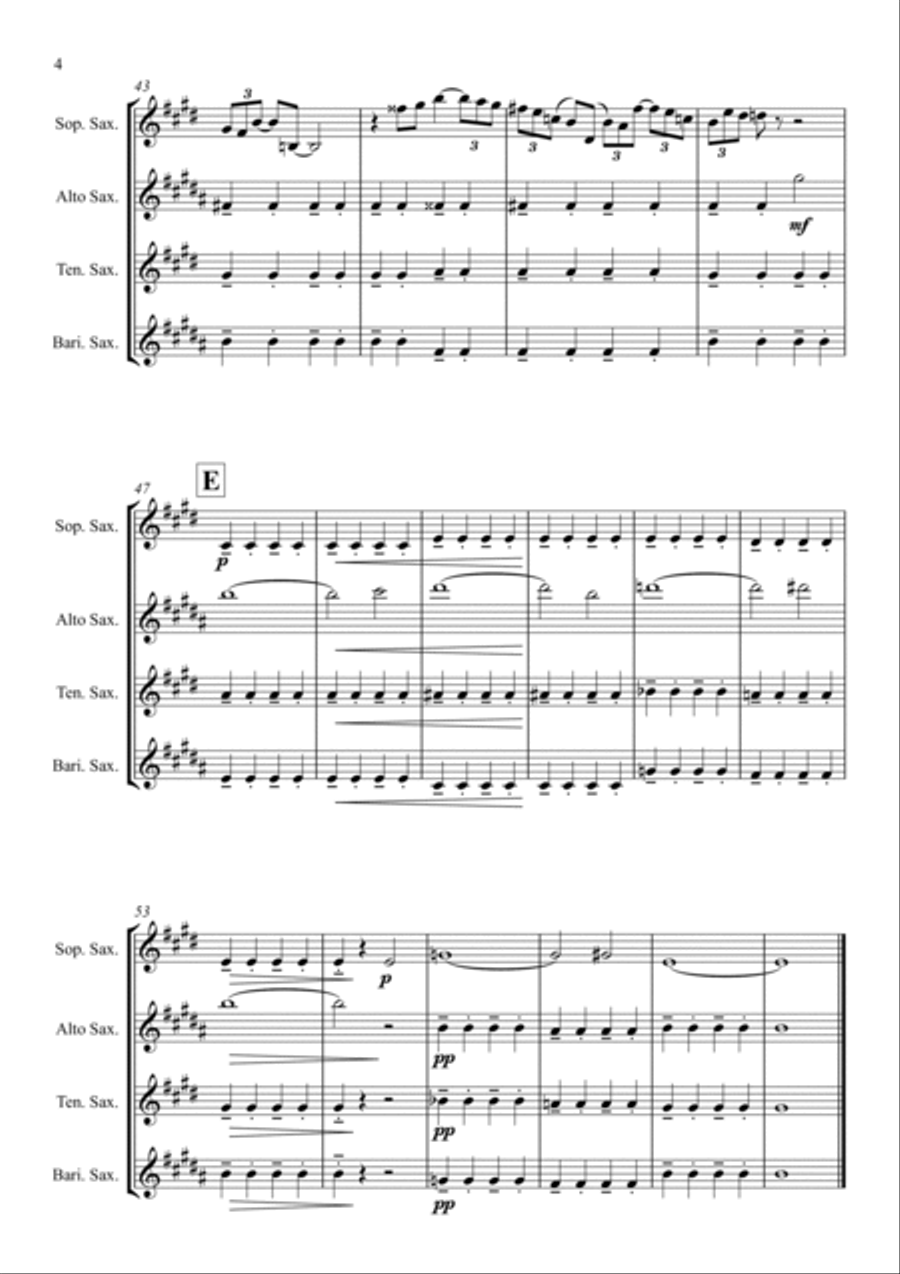 Manoir De Mes Reves (django's Castle) Saxophone Quartet scores gallery preview page 4