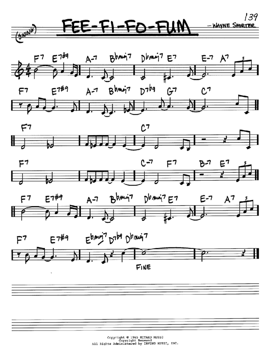 Fee-Fi-Fo-Fum Piano scores gallery preview page 1