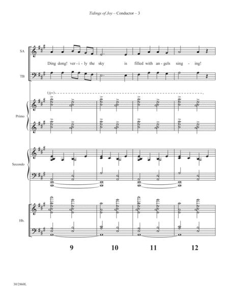 Tidings of Joy! - Handbells and 4-hand Piano Score and Parts