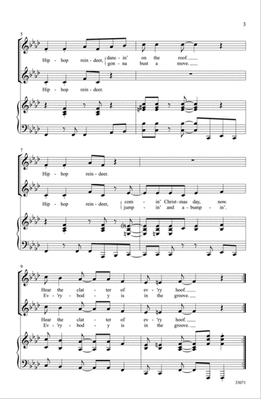 Hip-Hop Reindeer Choir scores gallery preview page 2