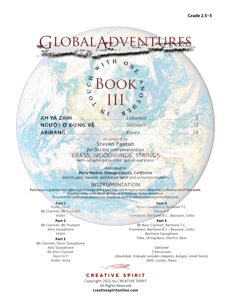 GLOBAL ADVENTURES BOOK III for 5-part flex ensemble - Score Only image number null