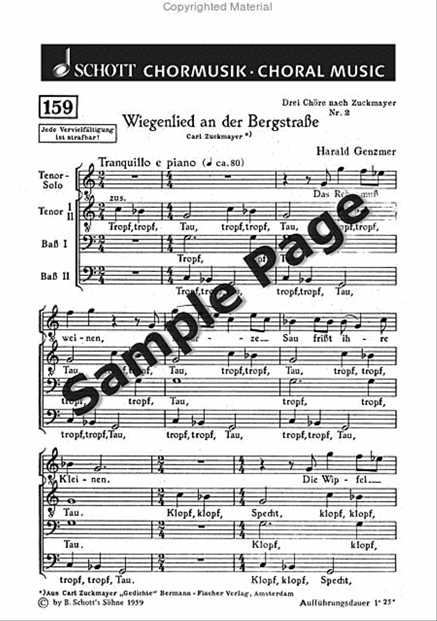 Wiegenlied An Der Bergstrasse Men's Choir scores gallery preview page 2