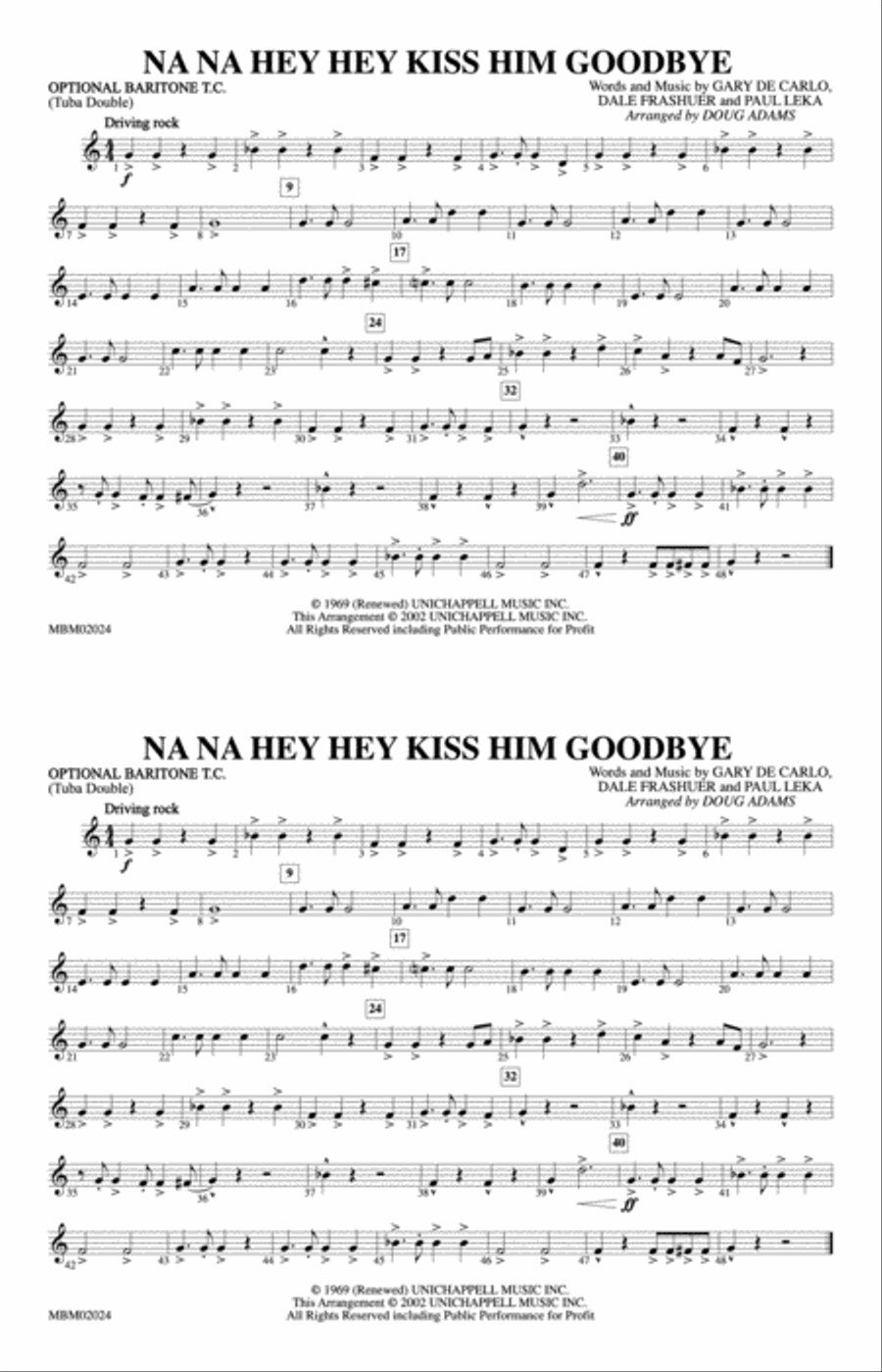 Na Na Hey Hey Kiss Him Goodbye: Optional Baritone T.C. (Tuba Double) Marching Band scores gallery preview page 1