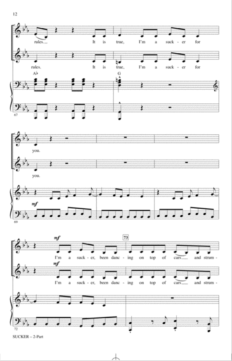 Sucker (arr. Mark Brymer) 2-Part scores gallery preview page 11
