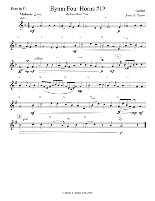 MY JESUS, I LOVE THEE (Horn Quartet #19)