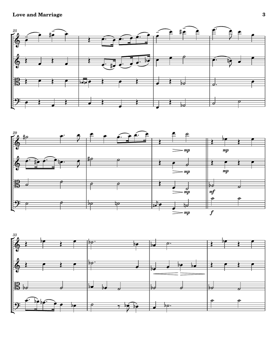 Love And Marriage String Quartet scores gallery preview page 3