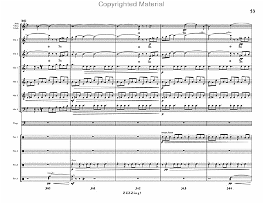 ZZZZing! ZZZZing! Percussion Ensemble scores gallery preview page 54