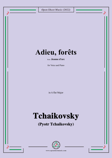 Tchaikovsky-Adieu,forêts,from Jeanne D'arc,in A flat Major,for Voice and Pinao image number null