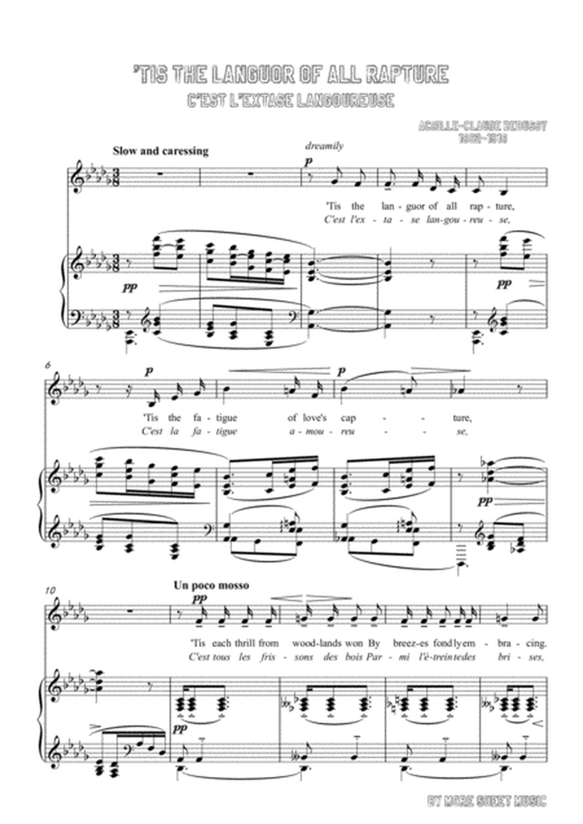 Debussy-'Tis the Languor of all Rapture in D flat Major,for voice and piano