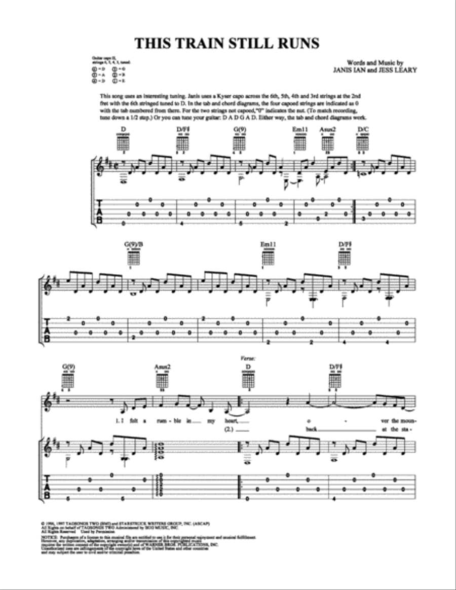 This Train Still Runs Guitar Tablature scores gallery preview page 1
