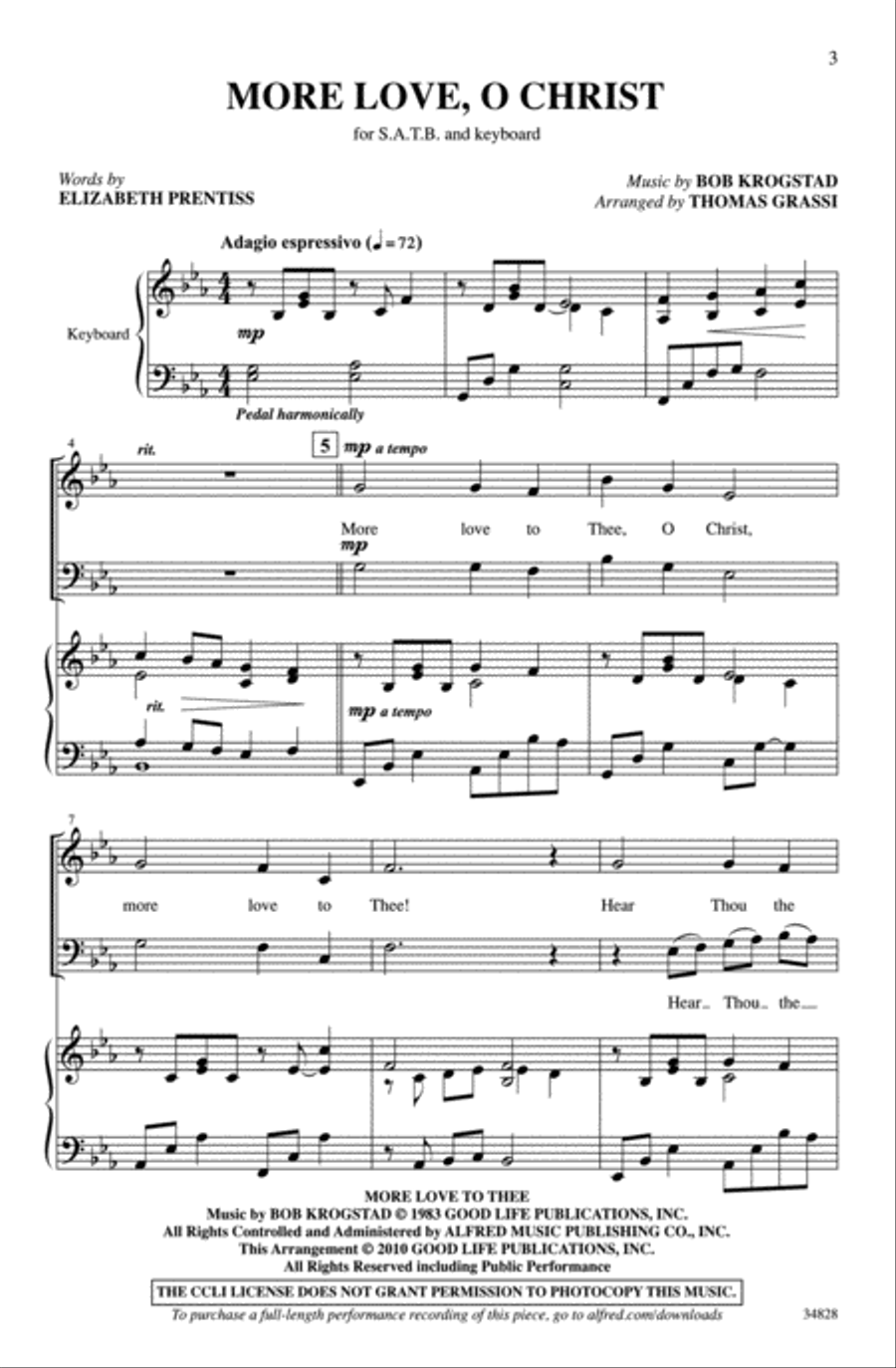 More Love, O Christ 4-Part scores gallery preview page 2