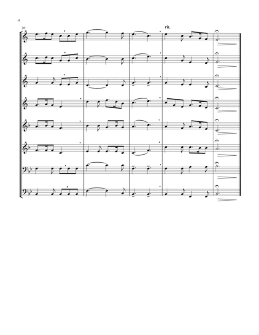 Silent Night (Bb) (Brass Octet - 4 Trp, 2 Hrn, 2 Trb) Brass Ensemble scores gallery preview page 4