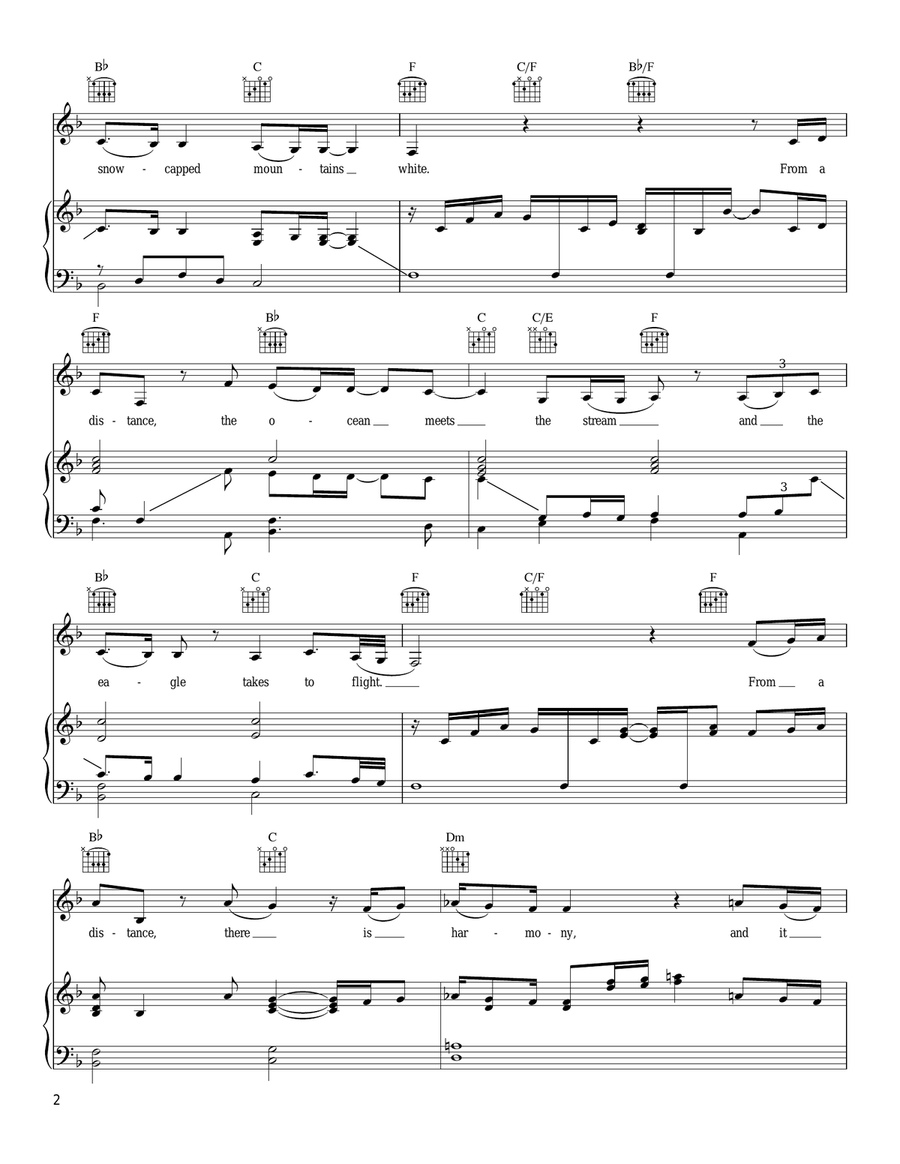 From A Distance (Christmas Version) Piano, Vocal, Guitar scores gallery preview page 2