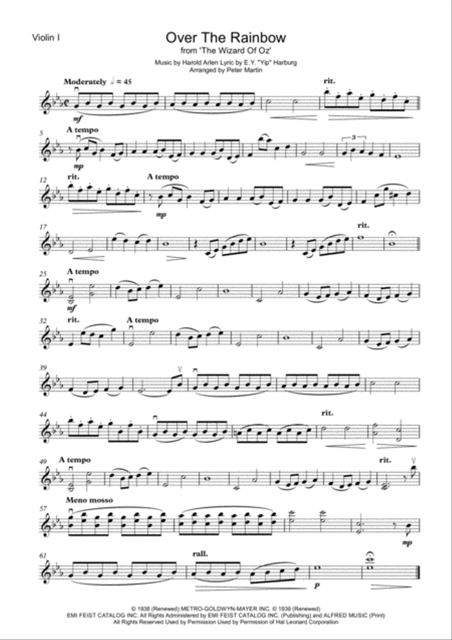Over The Rainbow (from The Wizard Of Oz) String Quartet scores gallery preview page 3