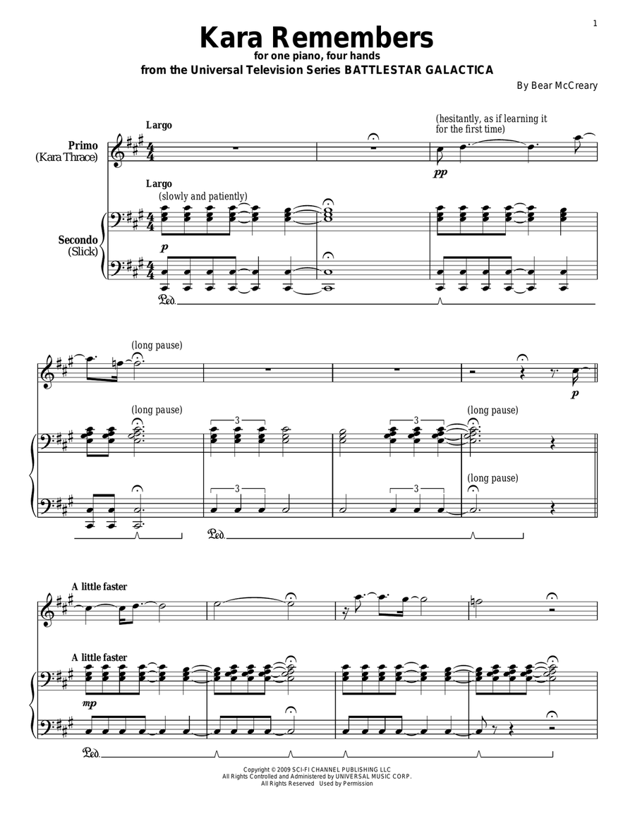 Kara Remembers Piano Duet scores gallery preview page 1