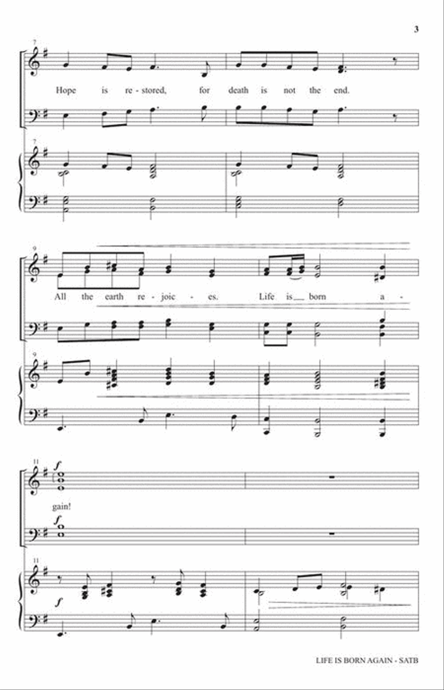 Life Is Born Again 4-Part scores gallery preview page 4