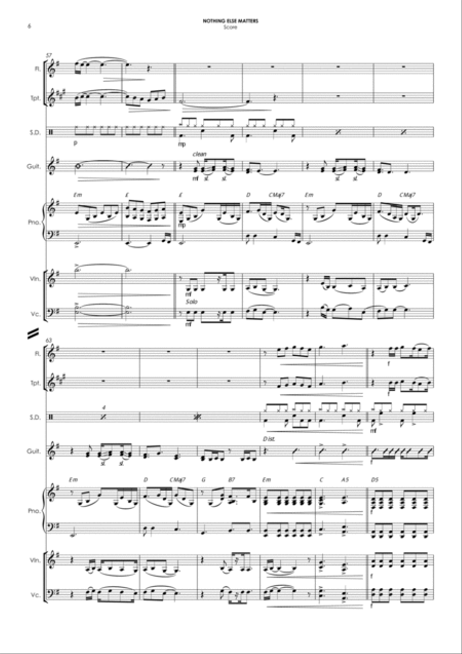 Nothing Else Matters Small Ensemble scores gallery preview page 6