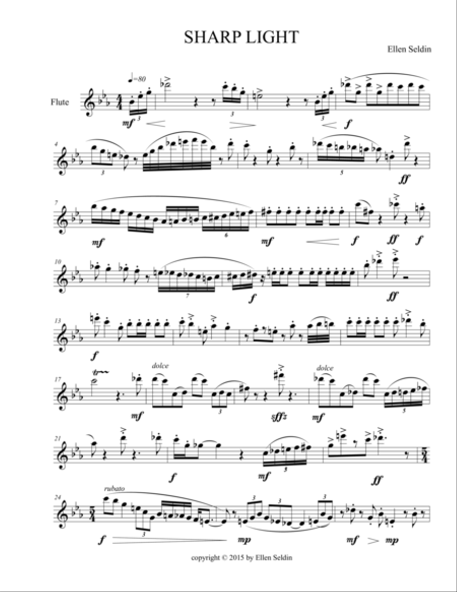 Sharp Light Flute Solo scores gallery preview page 1