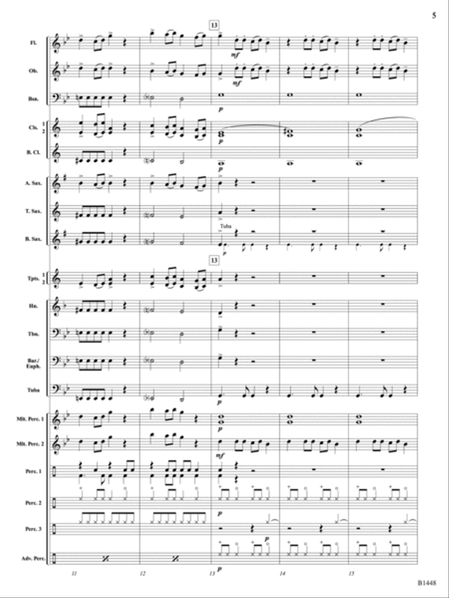 Bell Carol Rock: Score Concert Band scores gallery preview page 5