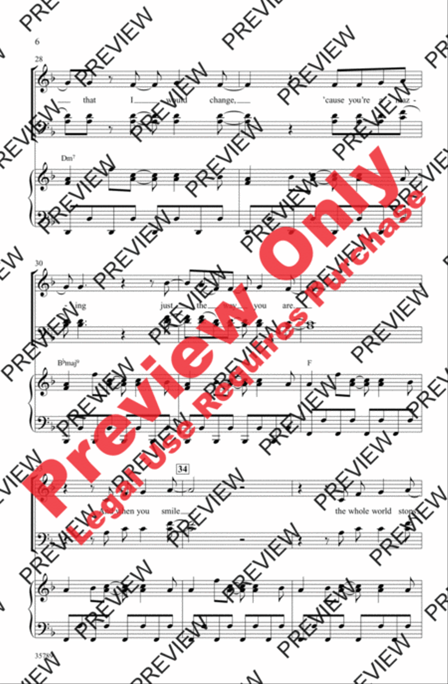 Just the Way You Are (Amazing) 4-Part scores gallery preview page 6