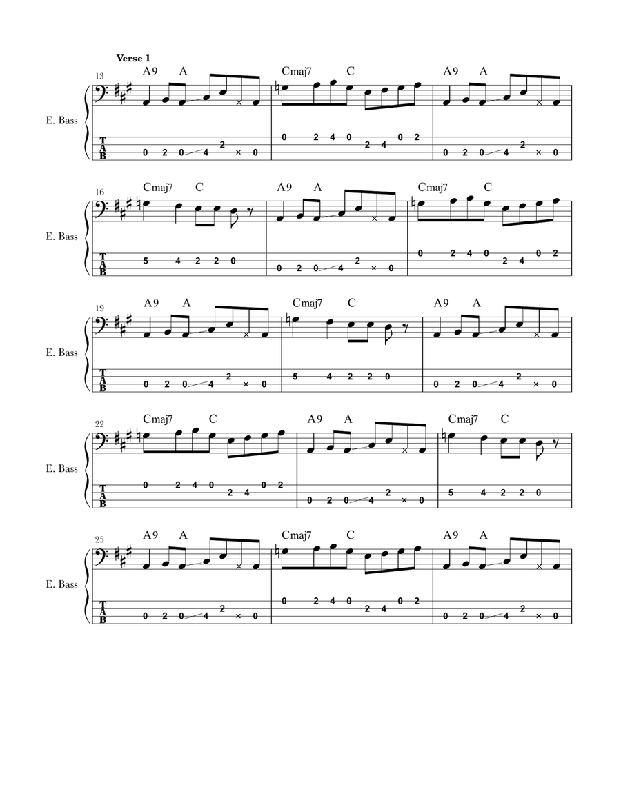 Head Over Heels Bass Guitar Tablature scores gallery preview page 2