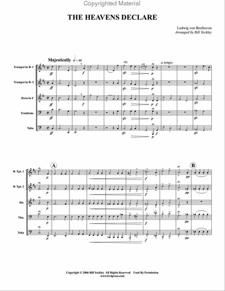 The Heavens Declare The Heavens Declare Brass Quintet scores gallery preview page 2